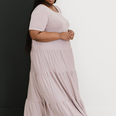Zenana Let's Go Girl Full Size Run Tiered Maxi Dress in Ash Mocha - LXM Fashion 