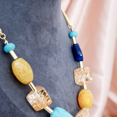 Contrasting Stones Necklace - LXM Fashion 