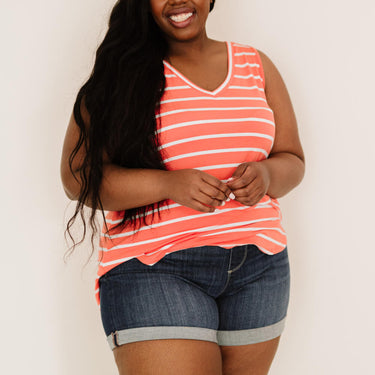 Zenana San Francisco Stroll Full Size Run Striped Tank - LXM Fashion 