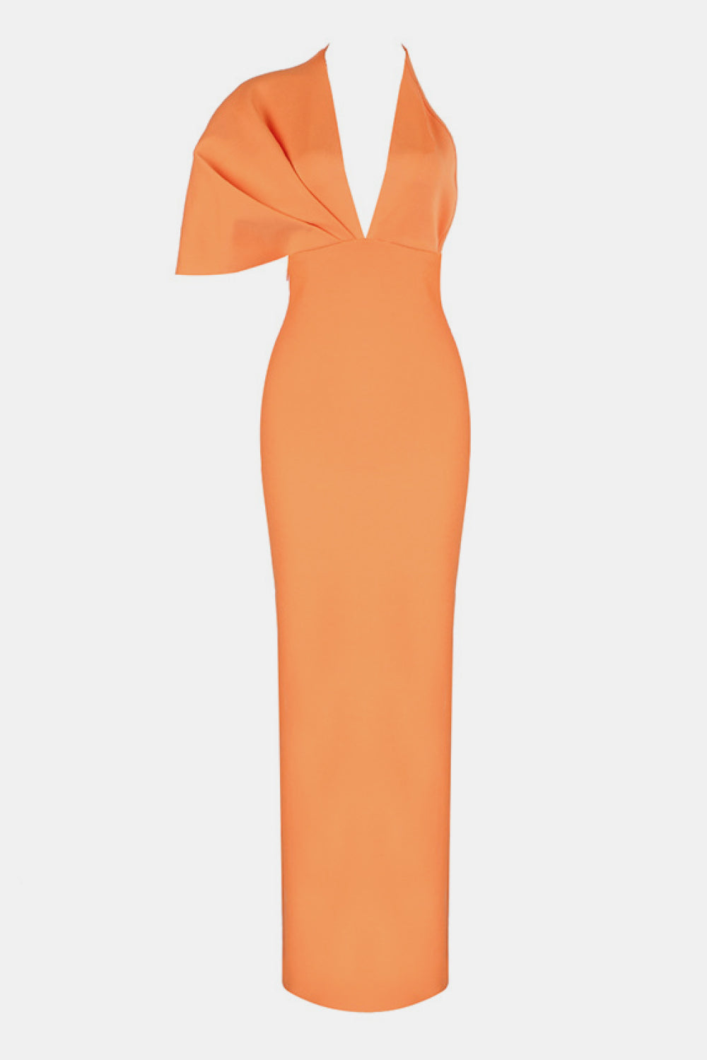 Pleated Detail One-Shoulder Side Slit Maxi Dress - LXM Fashion 