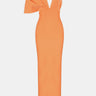 Pleated Detail One-Shoulder Side Slit Maxi Dress - LXM Fashion 