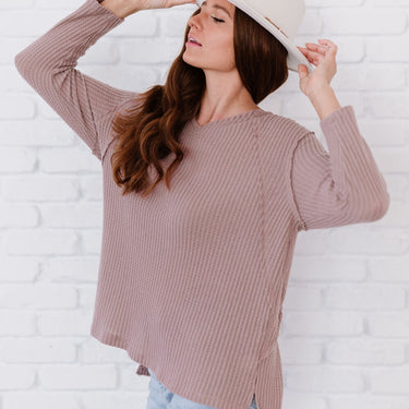 Jodifl Stay Awhile Waffle Knit Tee - LXM Fashion 