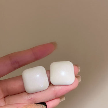Marbled Square Stud Earrings - LXM Fashion 