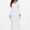 Fashion Collection Round Neck Solid Bodycon Dress - LXM Fashion 