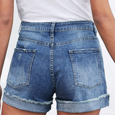 Fashion Collection Camo Patchwork Denim Shorts - LXM Fashion 