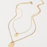 Layered Circle and Lock Pendant Necklace - LXM Fashion 