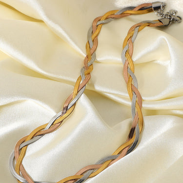 Tricolor Braided Snake Chain Necklace - LXM Fashion 