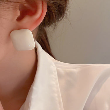 Marbled Square Stud Earrings - LXM Fashion 