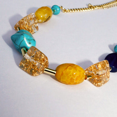 Contrasting Stones Necklace - LXM Fashion 