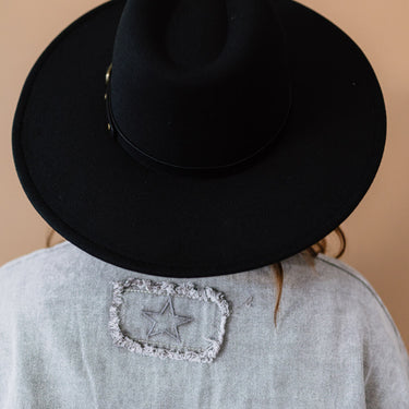 Justin Taylor Chic Like No Other Faux Leather Strap Fedora - LXM Fashion 