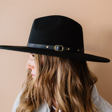 Justin Taylor Chic Like No Other Faux Leather Strap Fedora - LXM Fashion 