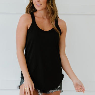 Sew In Love The Simple Life Full Size Run Tank in Black - LXM Fashion 