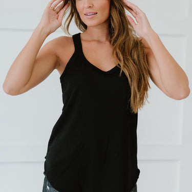 Sew In Love The Simple Life Full Size Run Tank in Black - LXM Fashion 
