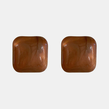 Marbled Square Stud Earrings - LXM Fashion 