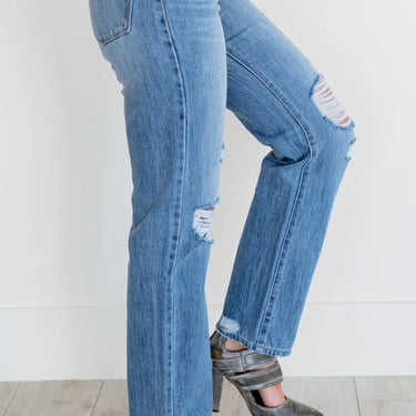 Kancan Now You're Talking Distressed Straight Leg Jeans - LXM Fashion 