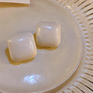 Marbled Square Stud Earrings - LXM Fashion 
