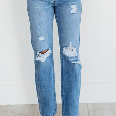 Kancan Now You're Talking Distressed Straight Leg Jeans - LXM Fashion 