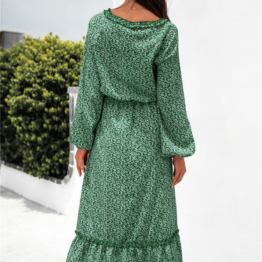 Ditsy Floral Ruffle Hem Dress - LXM Fashion 