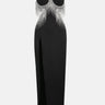 Rhinestone Fringe Split Maxi Dress - LXM Fashion 