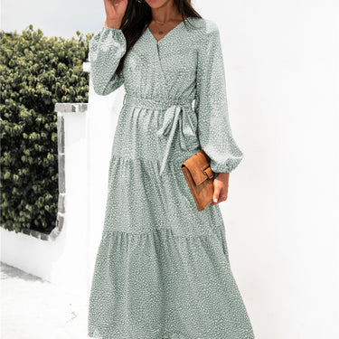 Floral Puff Sleeve Maxi Dress - LXM Fashion 