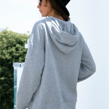 Printed Drawstrings Pocket Hoodie - LXM Fashion 