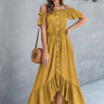 Off Shoulder Ruffle Hem Dress - LXM Fashion 
