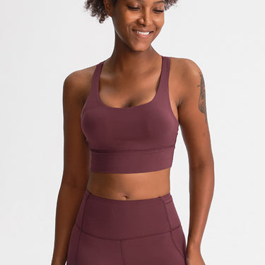 Ribbed Cross-Back Sports Bra - LXM Fashion 